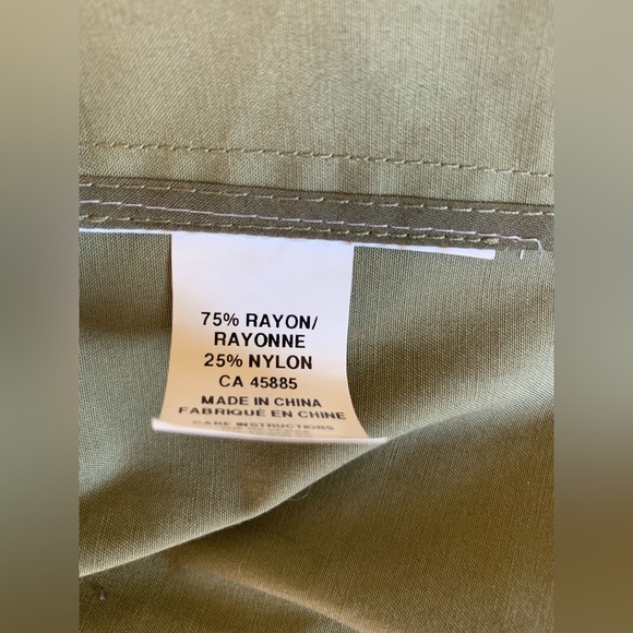 Michael Kors army green khaki safari cargo blazer collared 2 buttons 4 pockets S - Picture 11 of 16